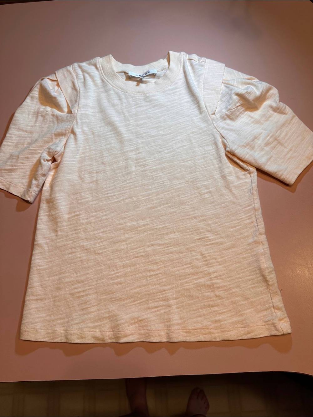 Frame Peach colored Short Sleeve Crewneck Tee